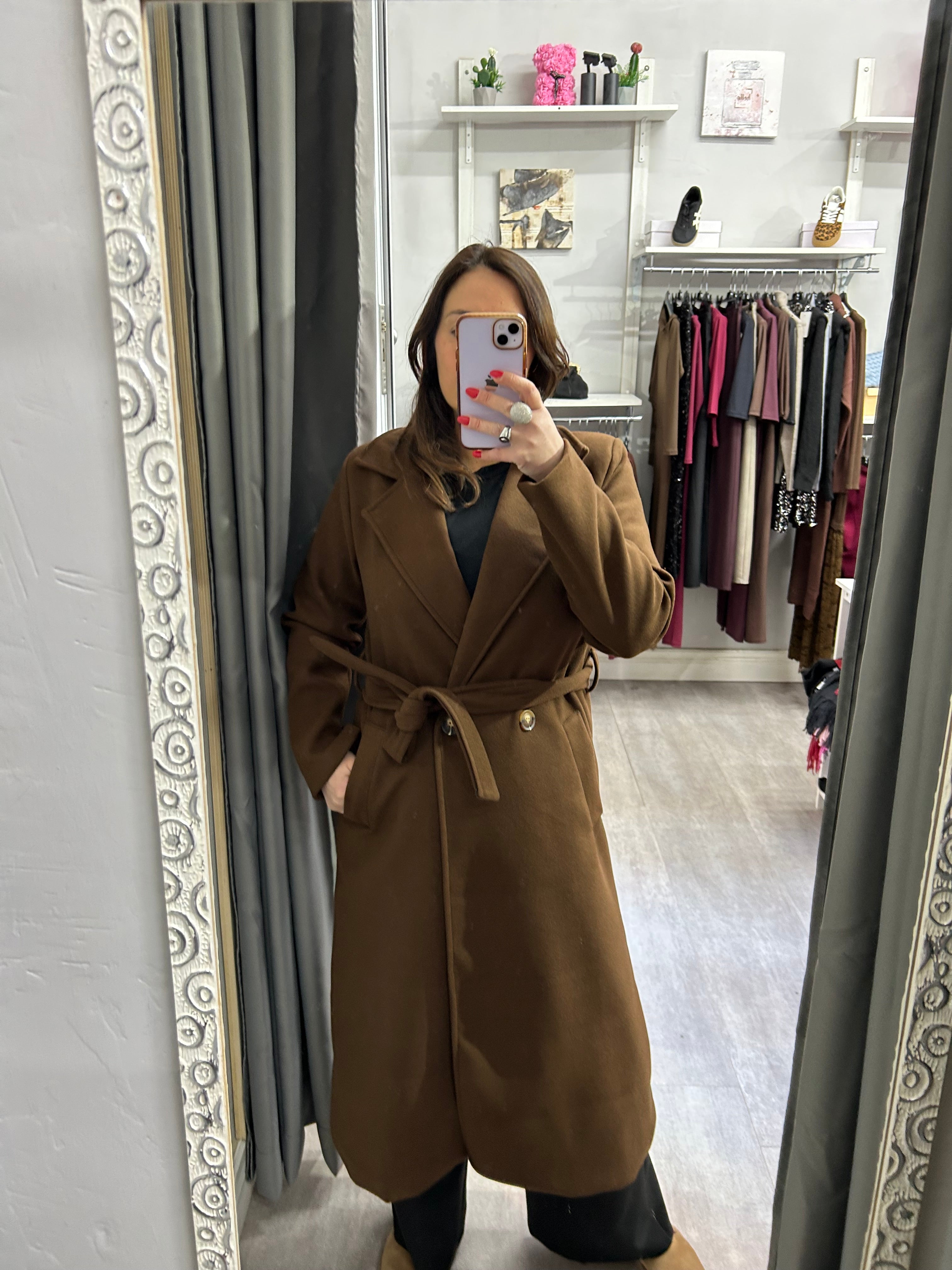 Cappotto con cintura